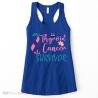 Butterflies Support Ribbon Thyroid Cancer Survivor Gift Women's Tank Top thumb 0