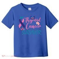 Butterflies Support Ribbon Thyroid Cancer Survivor Gift Toddler T-Shirt thumb 0