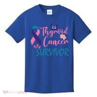 Butterflies Support Ribbon Thyroid Cancer Survivor Gift Kids T-Shirt thumb 0