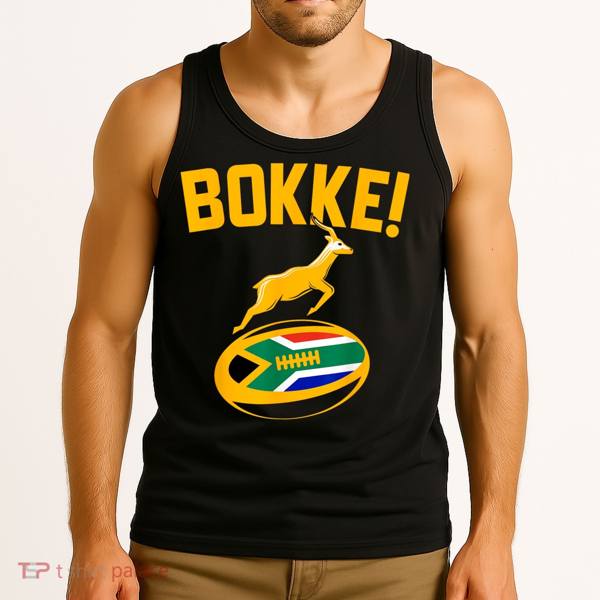 Bokke! Springbok Rugby South African Flag Tank Top