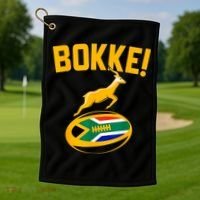 Bokke! Springbok Rugby South African Flag Golf Towel thumb 1