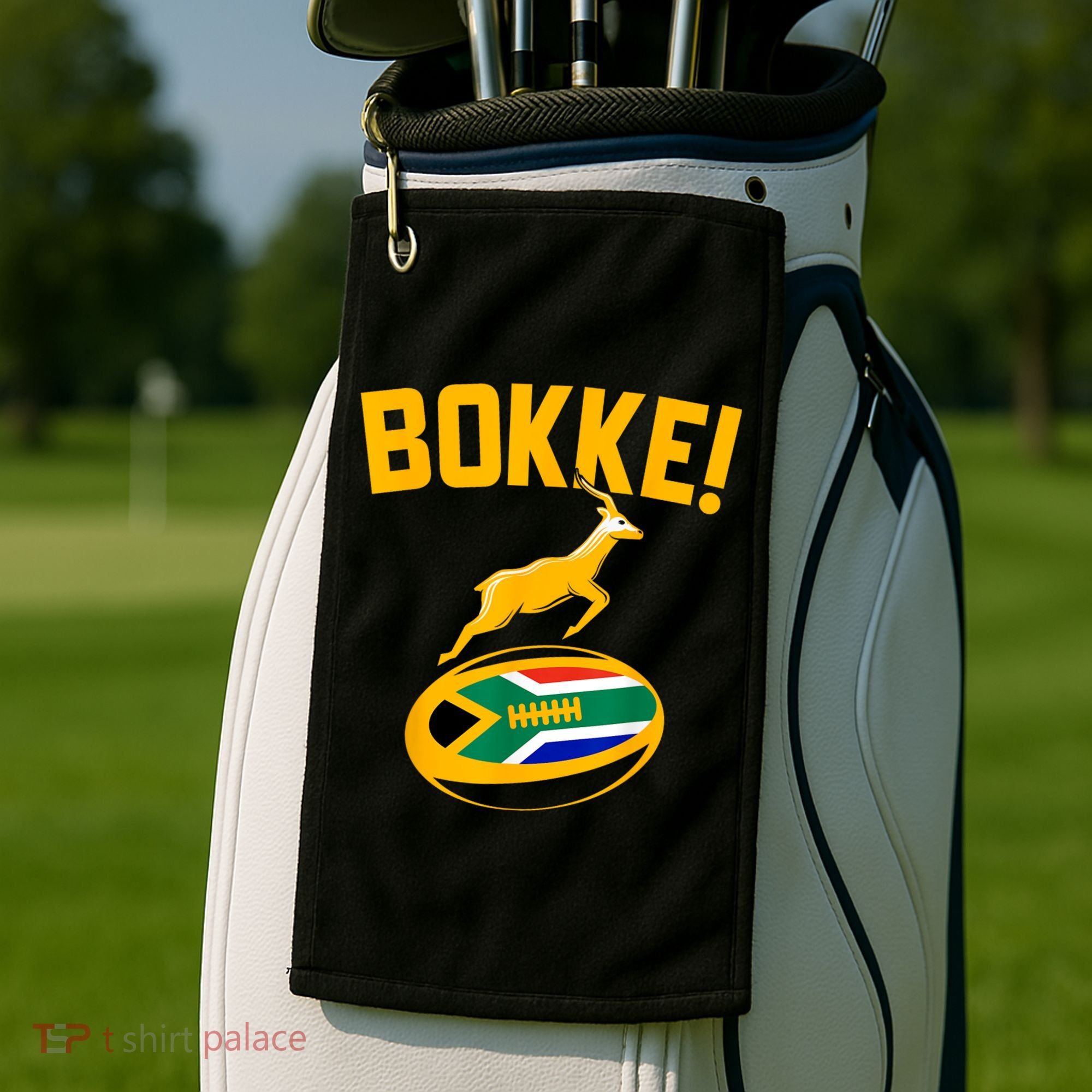 Bokke! Springbok Rugby South African Flag Golf Towel