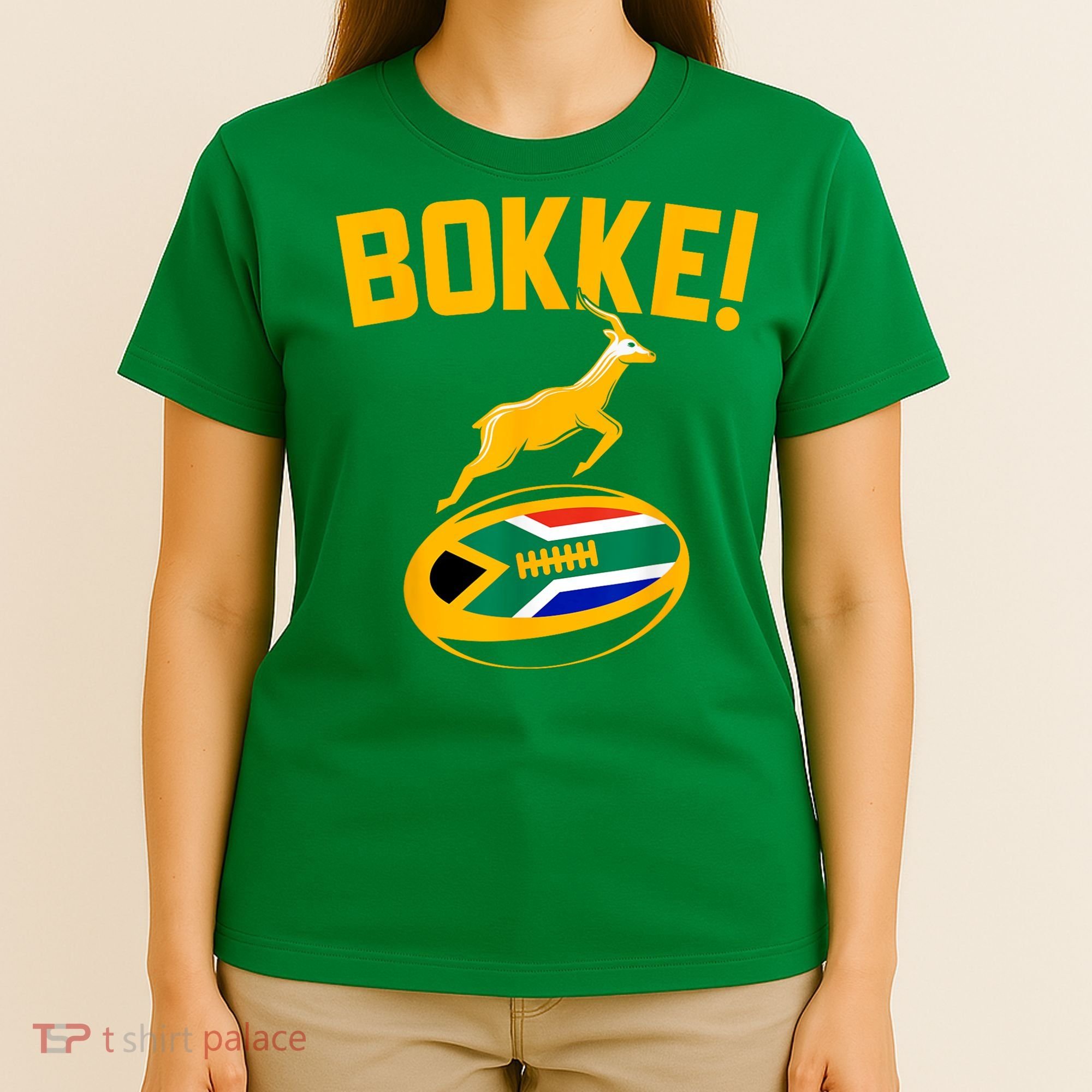 Bokke! Springbok Rugby South African Flag T-Shirt