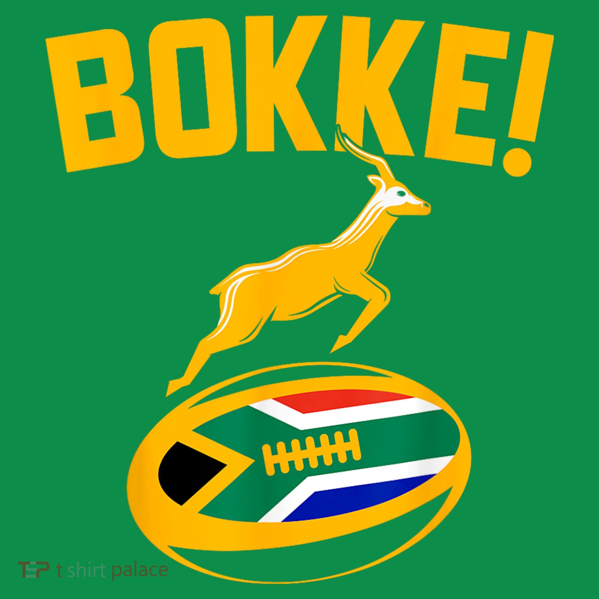 Bokke! Springbok Rugby South African Flag T-Shirt