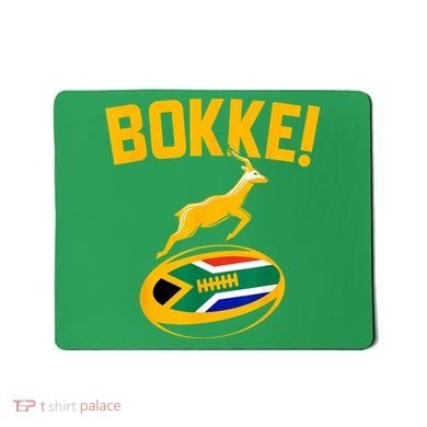 Bokke! Springbok Rugby South African Flag Mousepad