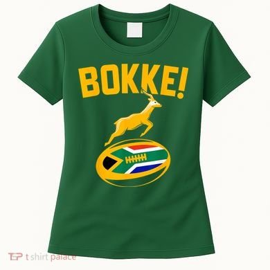 Bokke! Springbok Rugby South African Flag Women's T-Shirt