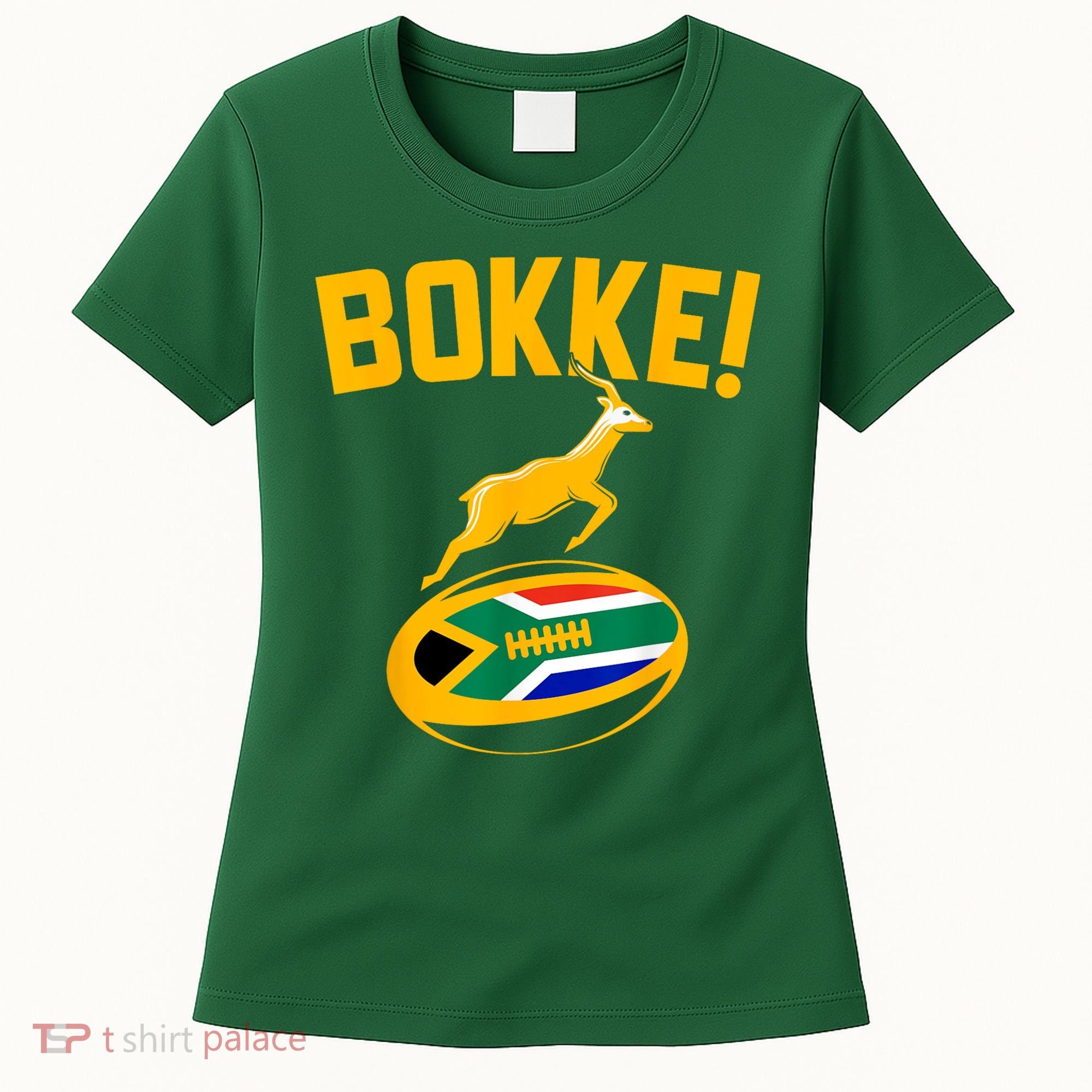 Bokke! Springbok Rugby South African Flag Women's T-Shirt