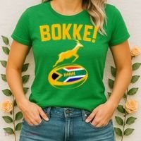 Bokke! Springbok Rugby South African Flag Women's T-Shirt thumb 2