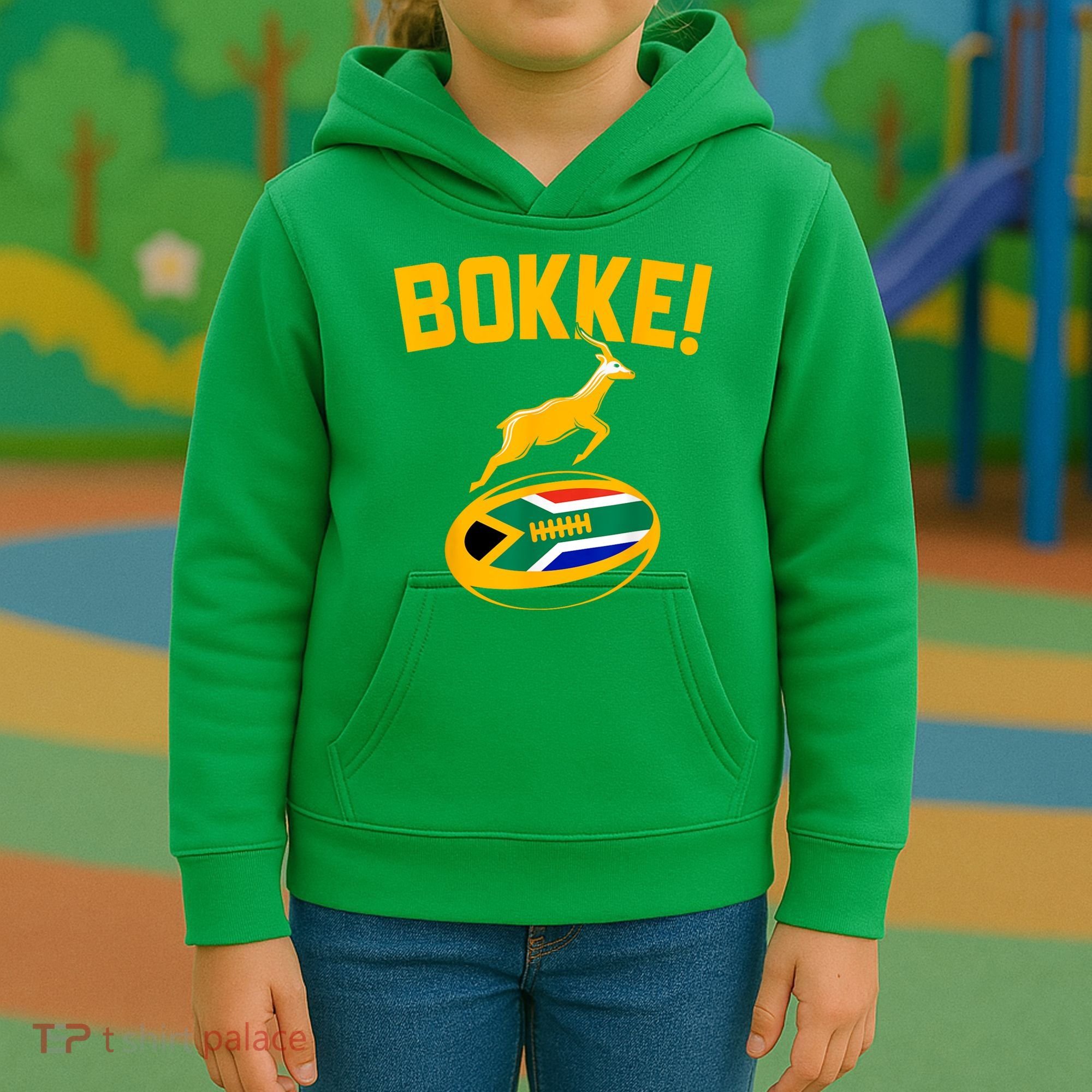 Bokke! Springbok Rugby South African Flag Kids Hoodie
