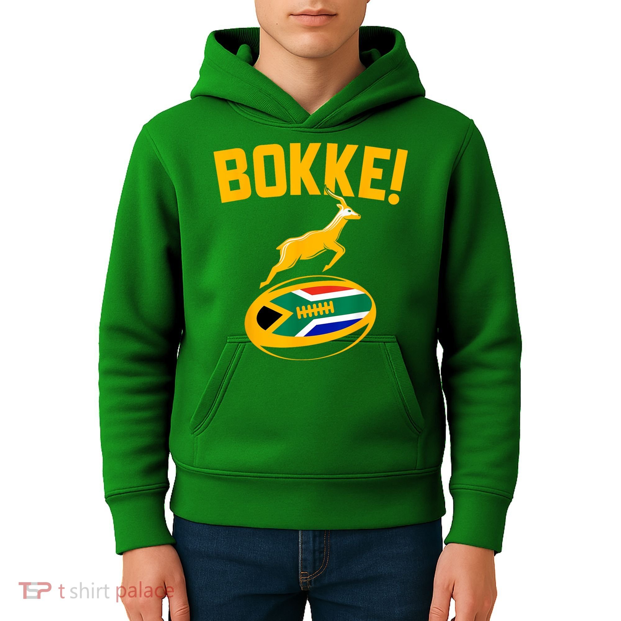Bokke! Springbok Rugby South African Flag Kids Hoodie