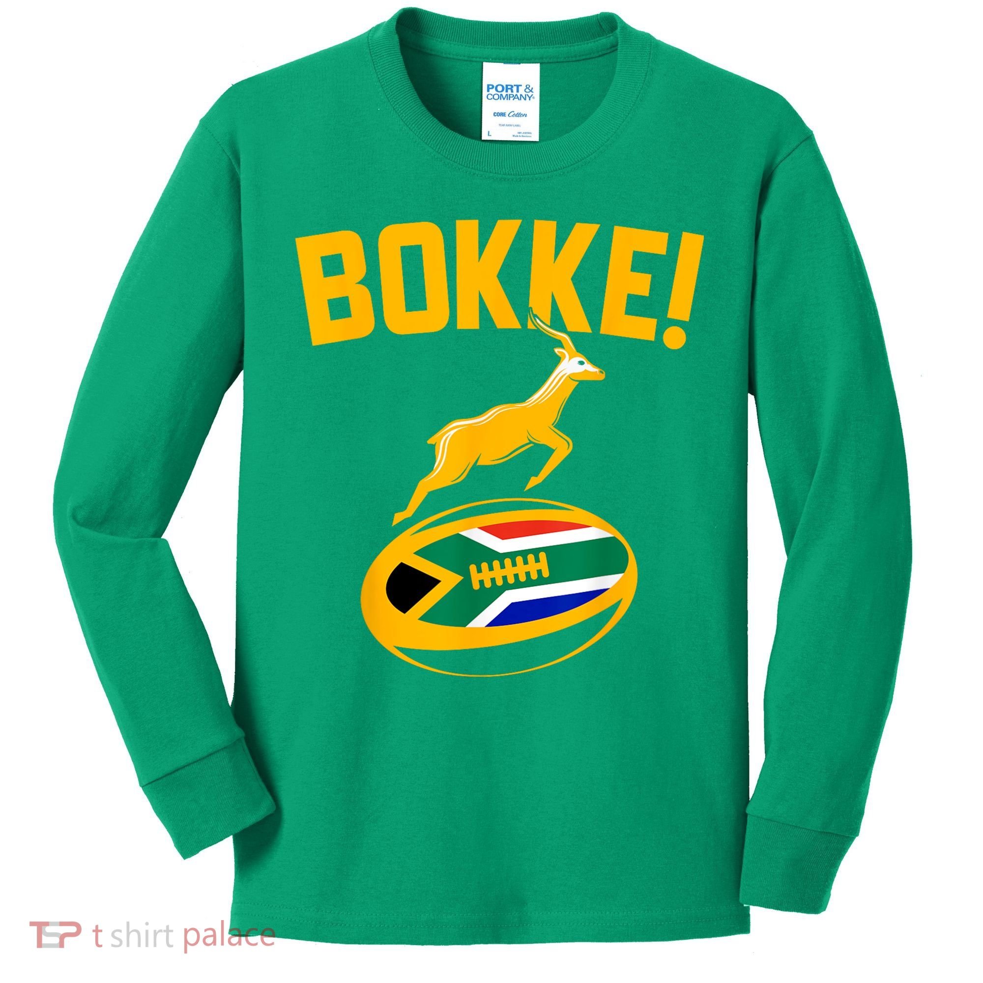 Bokke! Springbok Rugby South African Flag Kids Long Sleeve Shirt