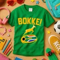 Bokke! Springbok Rugby South African Flag Kids T-Shirt thumb 3
