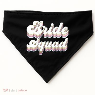 Bride Squad Retro Bachelorette Party Bridesmaids Meaningful Gift USA-Made Doggie Bandana