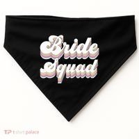 Bride Squad Retro Bachelorette Party Bridesmaids Meaningful Gift USA-Made Doggie Bandana thumb 0