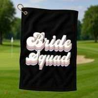 Bride Squad Retro Bachelorette Party Bridesmaids Meaningful Gift Golf Towel thumb 1