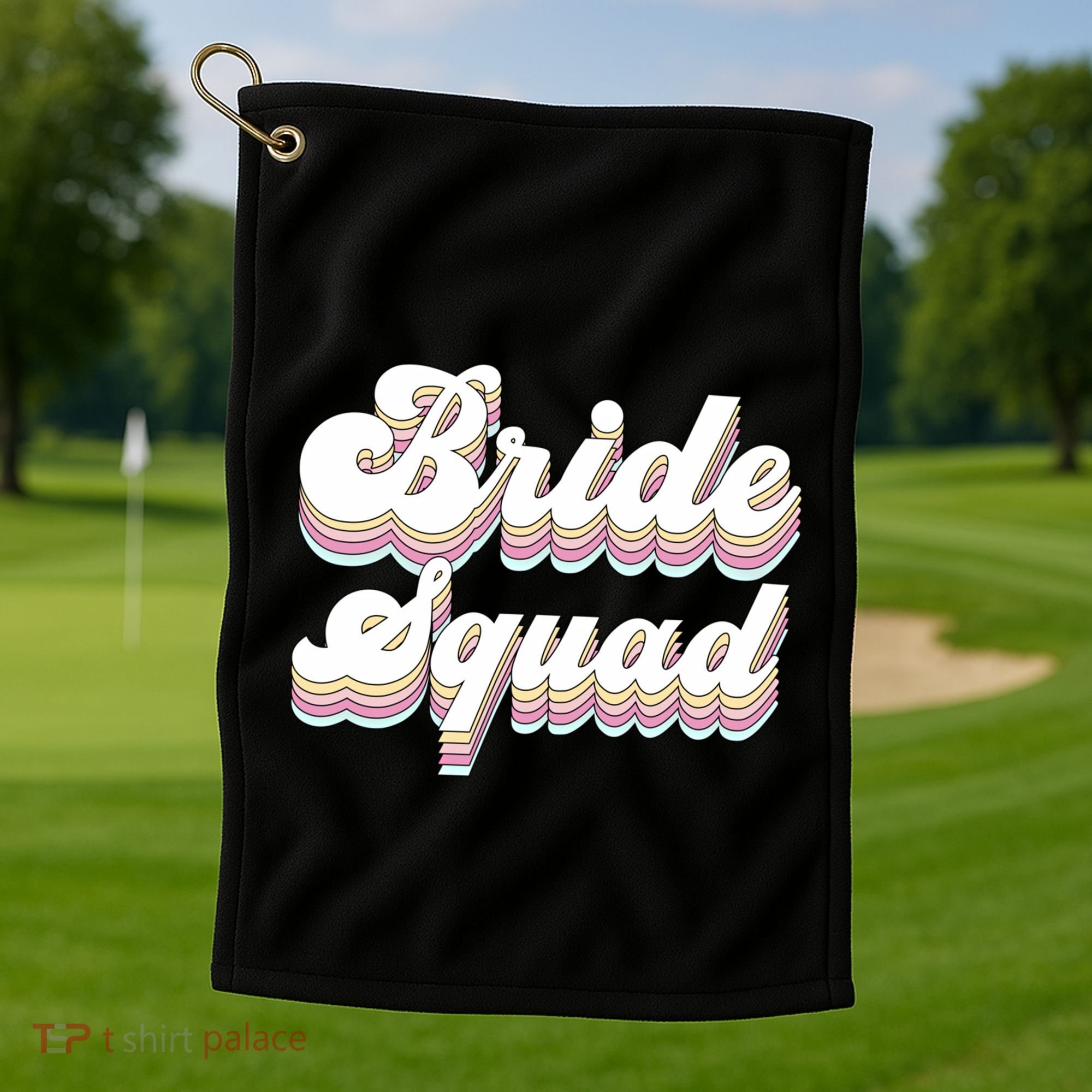Bride Squad Retro Bachelorette Party Bridesmaids Meaningful Gift Golf Towel