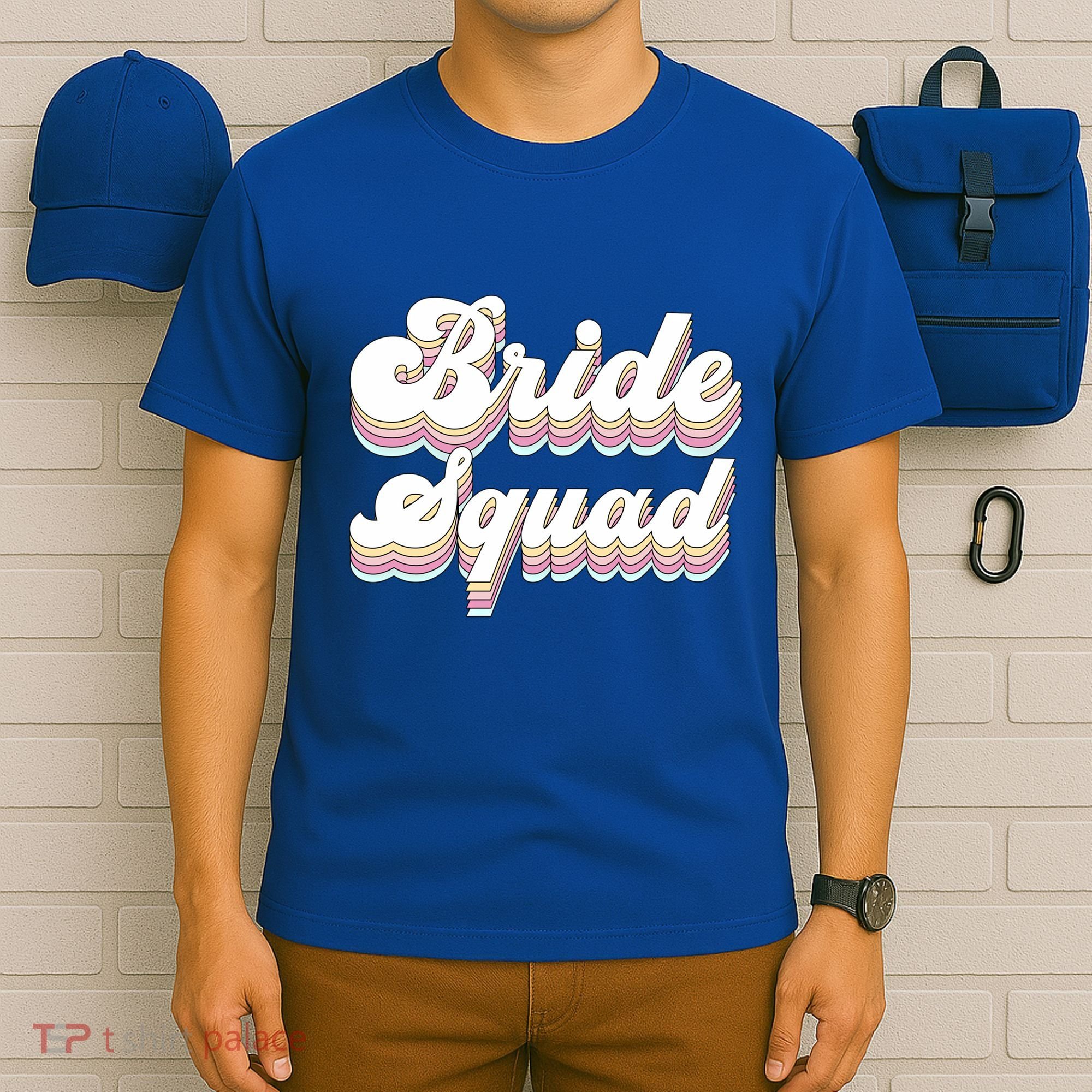 Bride Squad Retro Bachelorette Party Bridesmaids Meaningful Gift T-Shirt