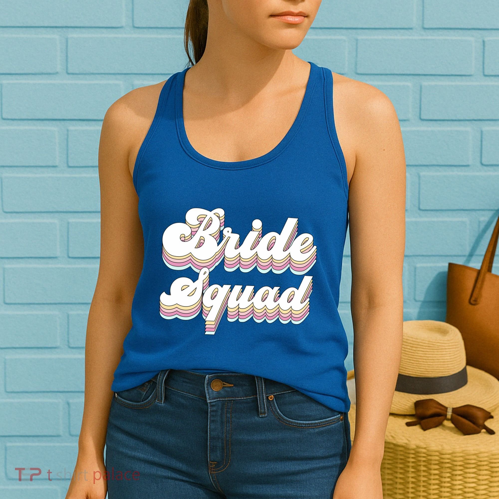 Bride Squad Retro Bachelorette Party Bridesmaids Meaningful Gift Women's Tank Top