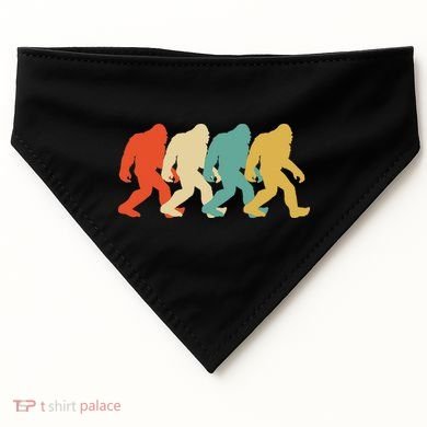 Bigfoot Silhouette Retro Pop Art Sasquatch USA-Made Doggie Bandana