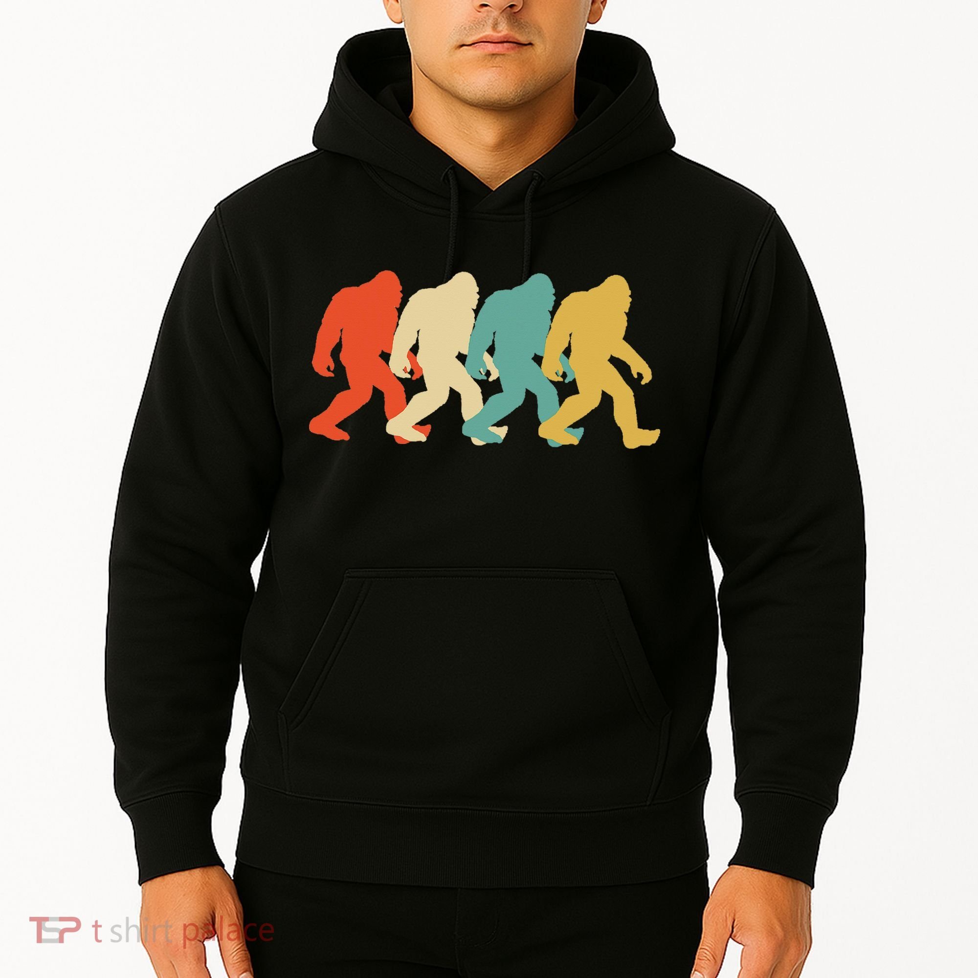 Bigfoot Silhouette Retro Pop Art Sasquatch Hoodie