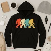 Bigfoot Silhouette Retro Pop Art Sasquatch Hoodie thumb 3