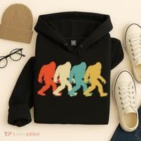 Bigfoot Silhouette Retro Pop Art Sasquatch Hoodie thumb 4