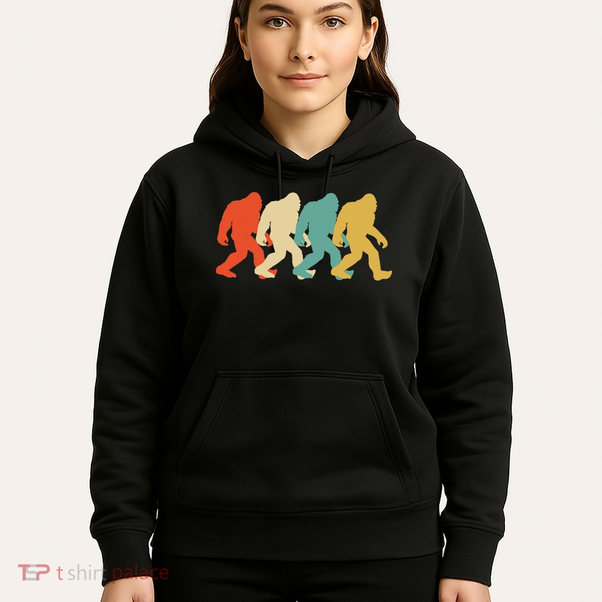 Bigfoot Silhouette Retro Pop Art Sasquatch Hoodie