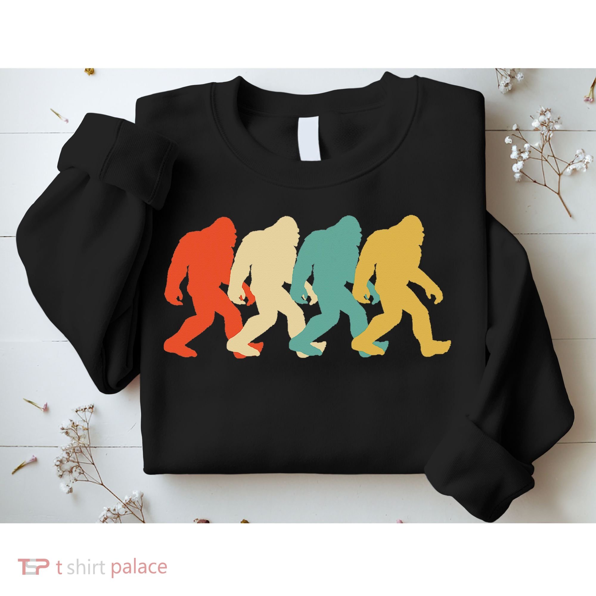 Bigfoot Silhouette Retro Pop Art Sasquatch Sweatshirt
