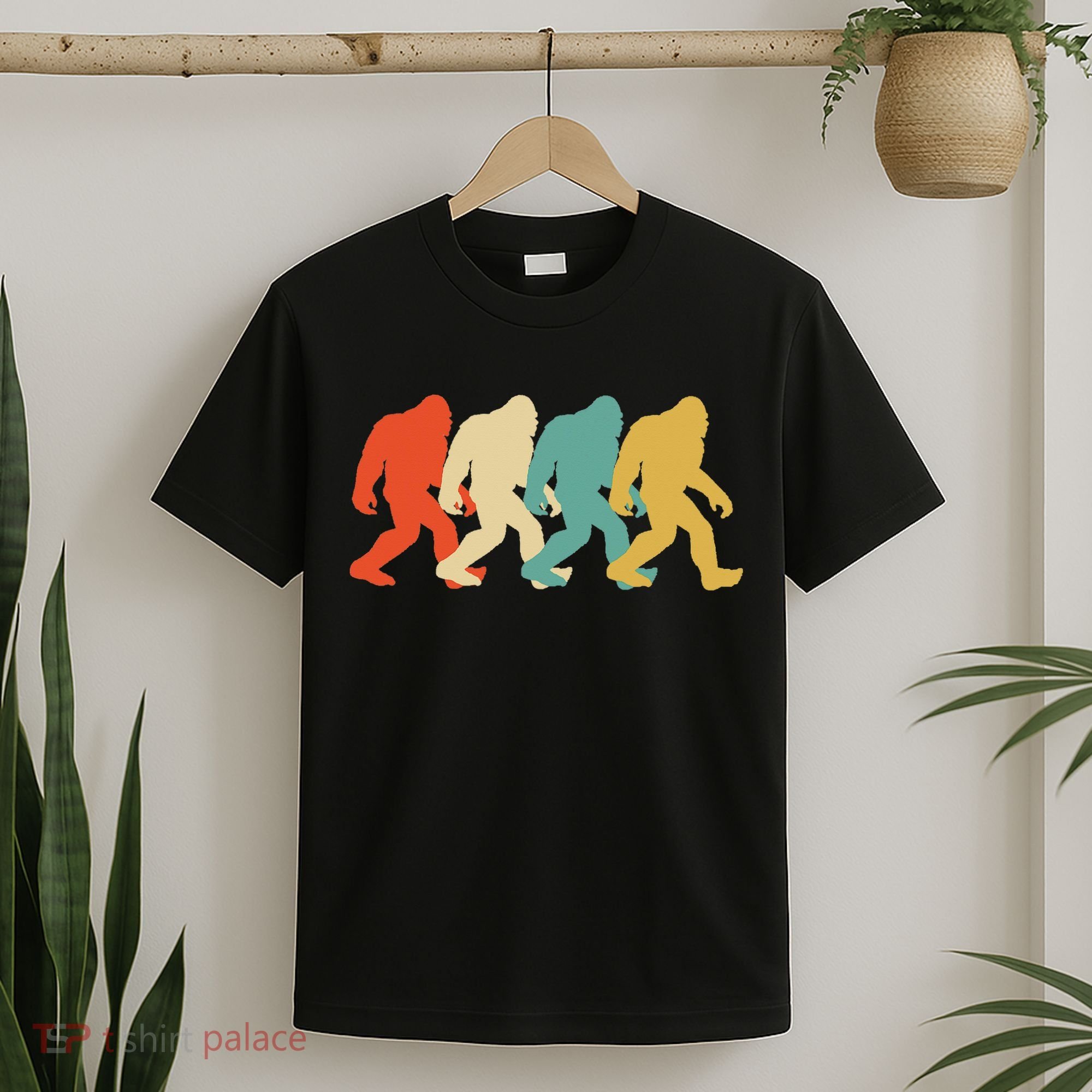 Bigfoot Silhouette Retro Pop Art Sasquatch T-Shirt