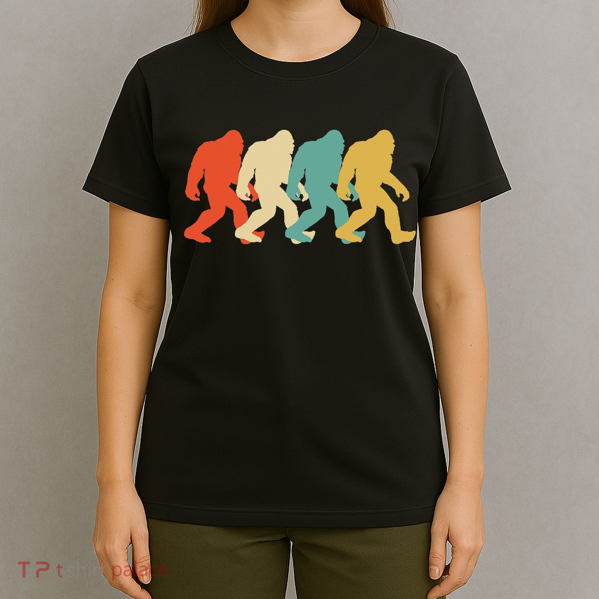 Bigfoot Silhouette Retro Pop Art Sasquatch T-Shirt