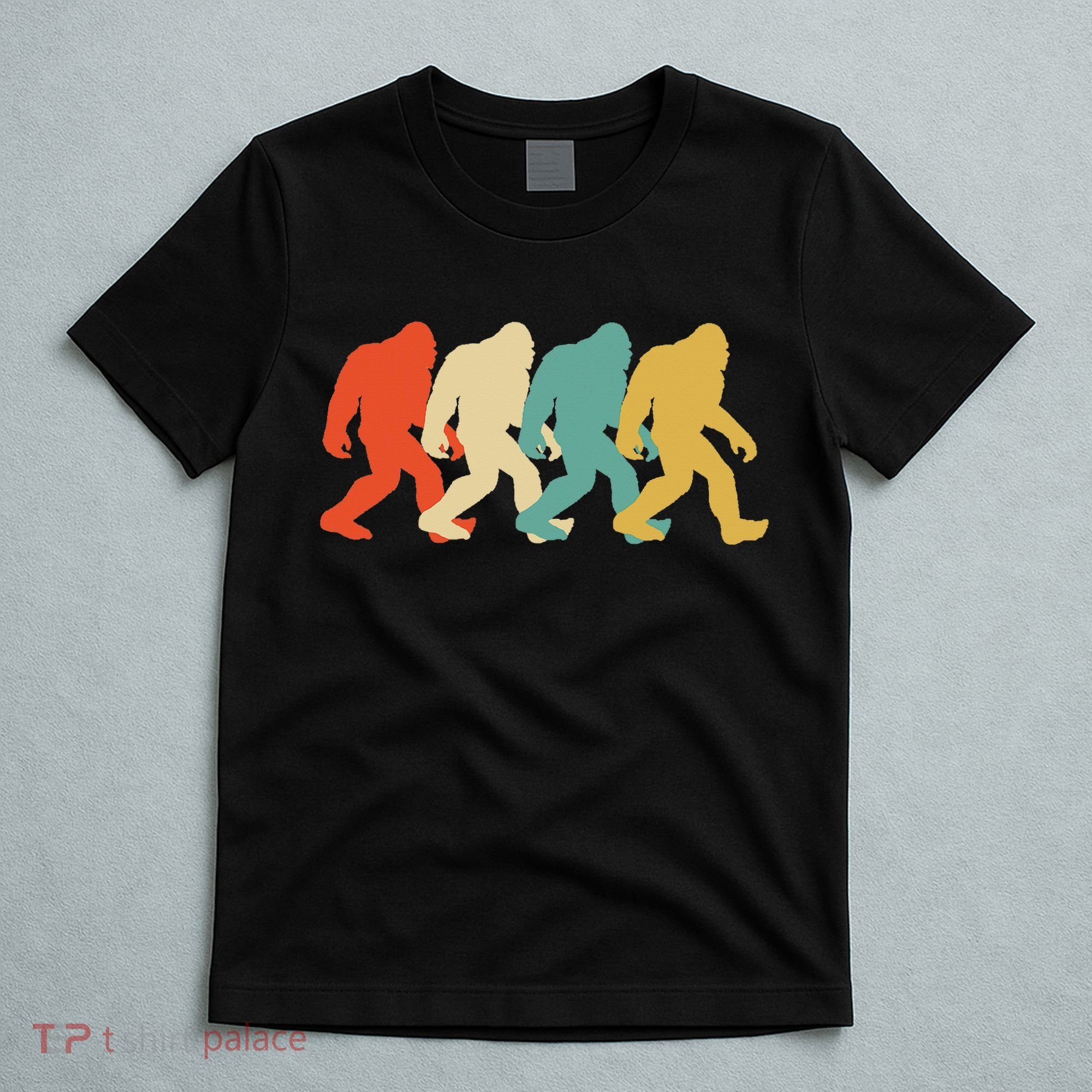 Bigfoot Silhouette Retro Pop Art Sasquatch T-Shirt
