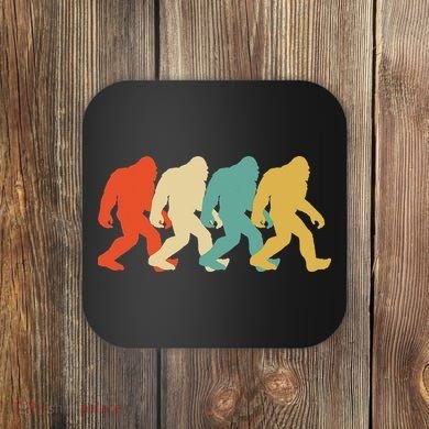 Bigfoot Silhouette Retro Pop Art Sasquatch Coaster