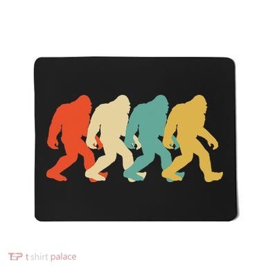 Bigfoot Silhouette Retro Pop Art Sasquatch Mousepad
