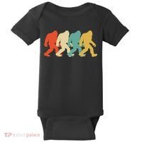 Bigfoot Silhouette Retro Pop Art Sasquatch Baby Bodysuit thumb 0