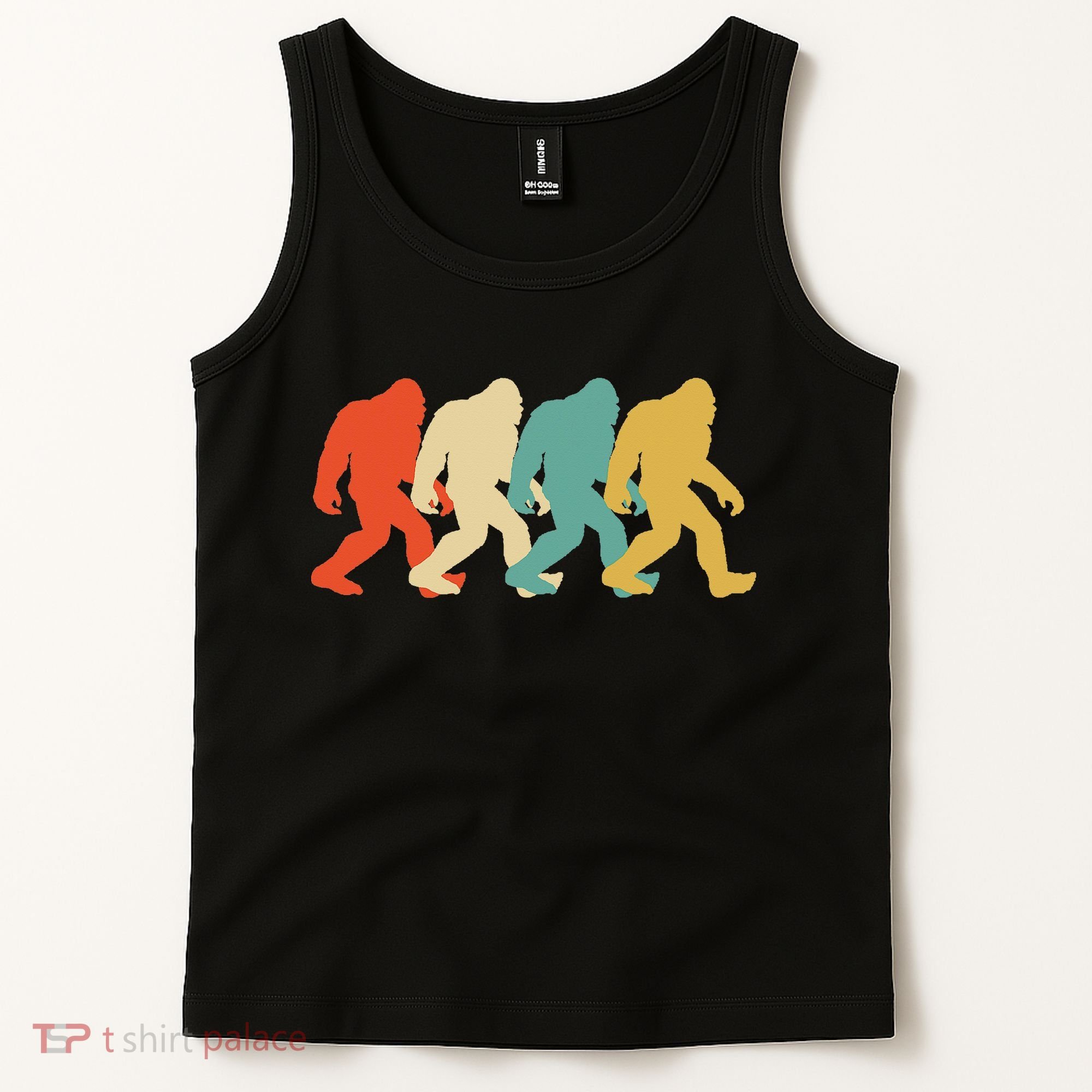 Bigfoot Silhouette Retro Pop Art Sasquatch Tank Top