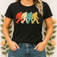 Bigfoot Silhouette Retro Pop Art Sasquatch Women's T-Shirt thumb 2