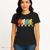 Bigfoot Silhouette Retro Pop Art Sasquatch Women's T-Shirt thumb 4