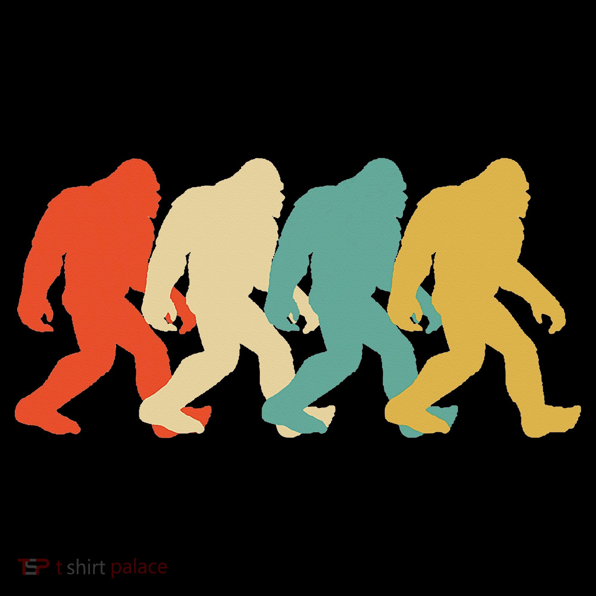 Bigfoot Silhouette Retro Pop Art Sasquatch Women's T-Shirt