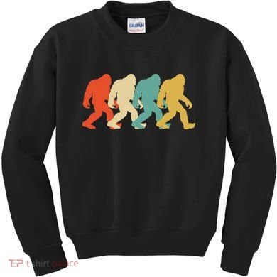 Bigfoot Silhouette Retro Pop Art Sasquatch Kids Sweatshirt