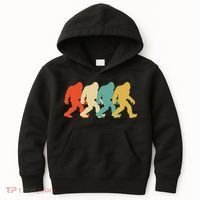 Bigfoot Silhouette Retro Pop Art Sasquatch Kids Hoodie thumb 0