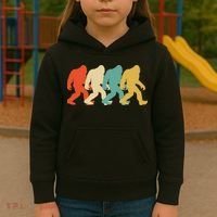Bigfoot Silhouette Retro Pop Art Sasquatch Kids Hoodie thumb 3