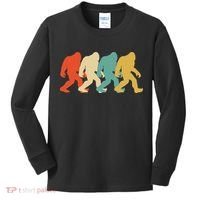 Bigfoot Silhouette Retro Pop Art Sasquatch Kids Long Sleeve Shirt thumb 0