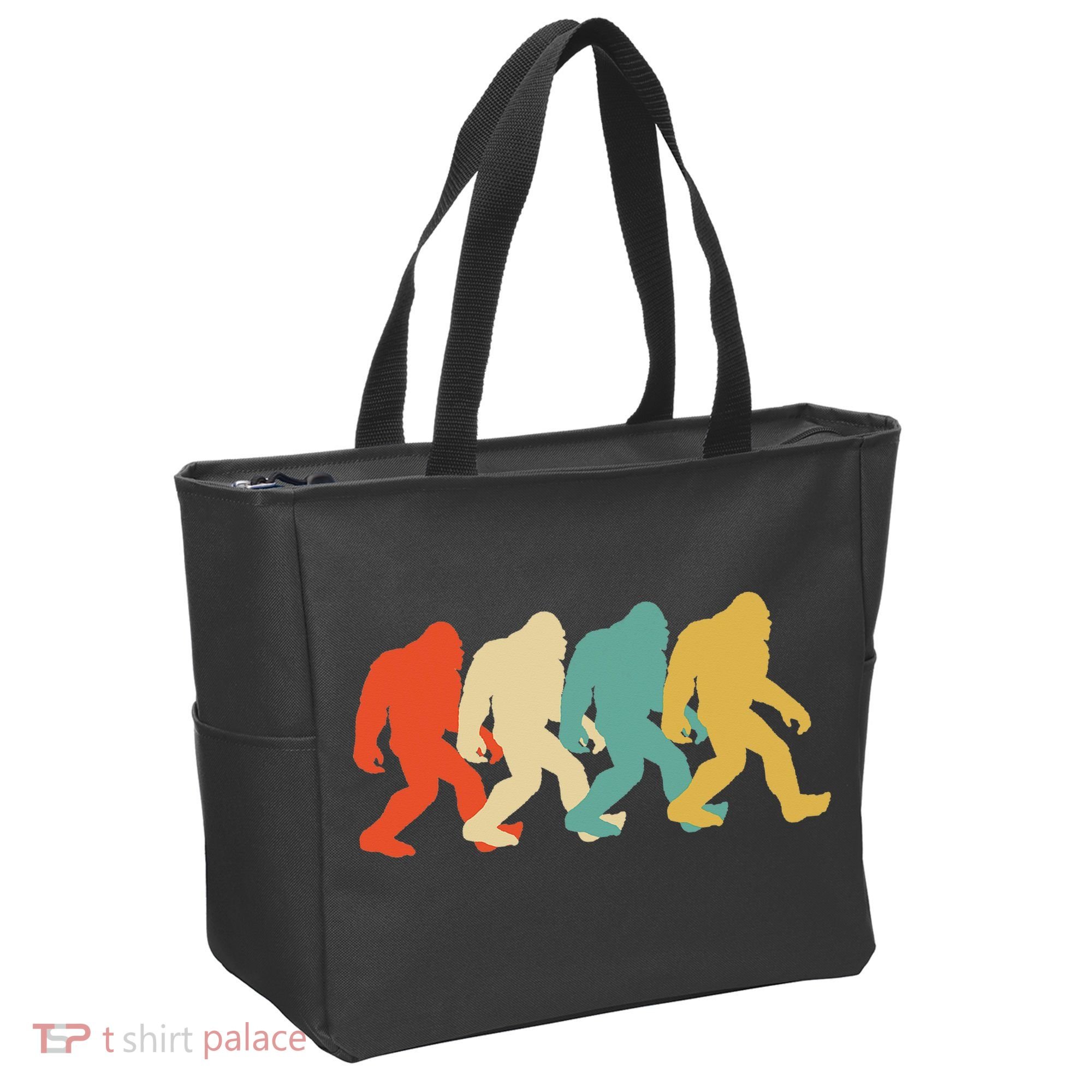 Bigfoot Silhouette Retro Pop Art Sasquatch Tote Bag