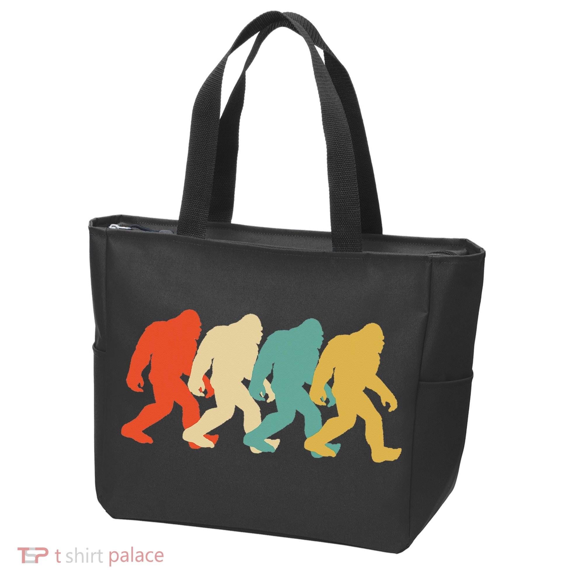 Bigfoot Silhouette Retro Pop Art Sasquatch Tote Bag