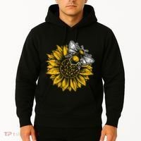 Bumblebee Sunflower Springtime Save The Bees Honeybee Hoodie thumb 2