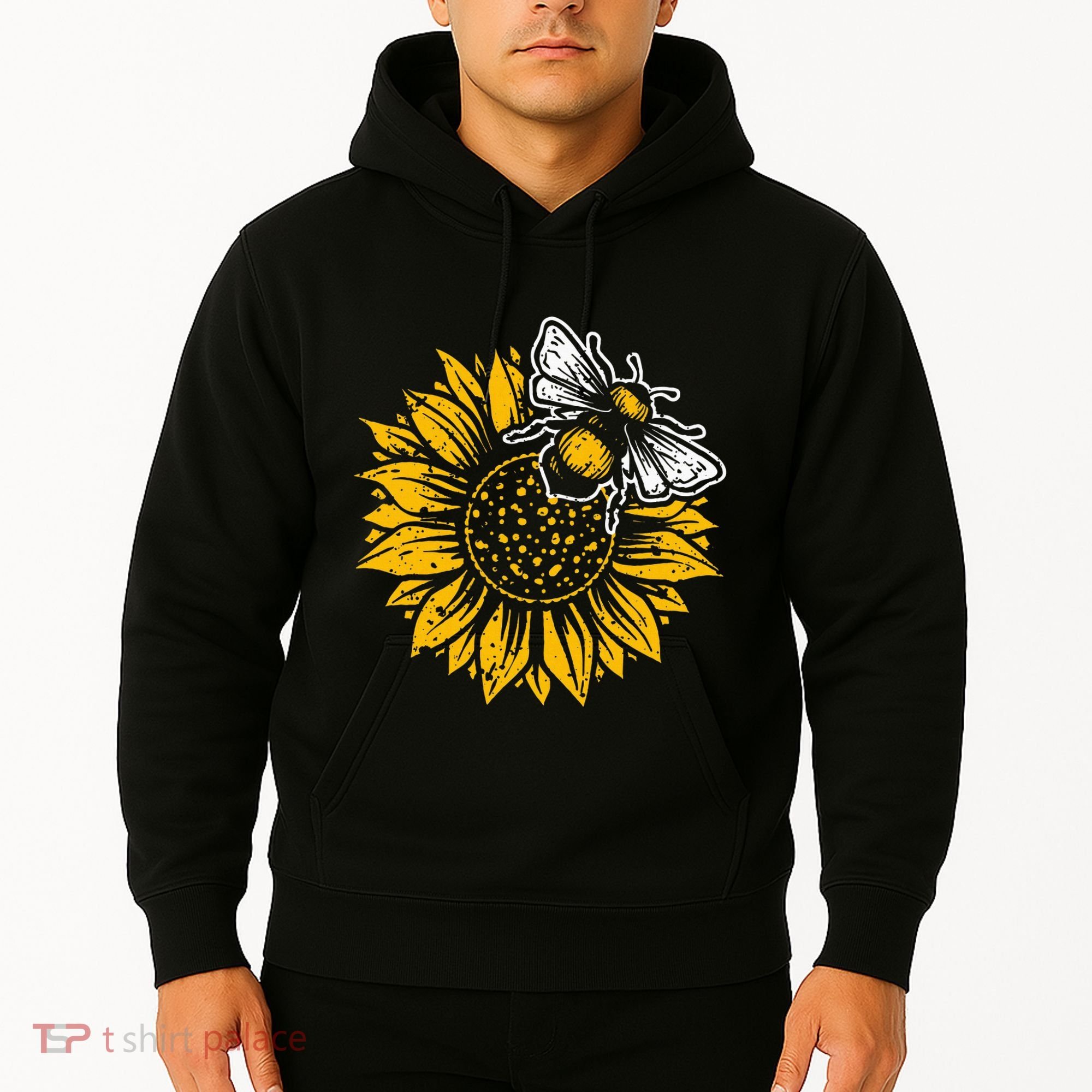 Bumblebee Sunflower Springtime Save The Bees Honeybee Hoodie