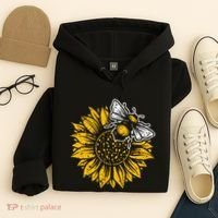 Bumblebee Sunflower Springtime Save The Bees Honeybee Hoodie thumb 4