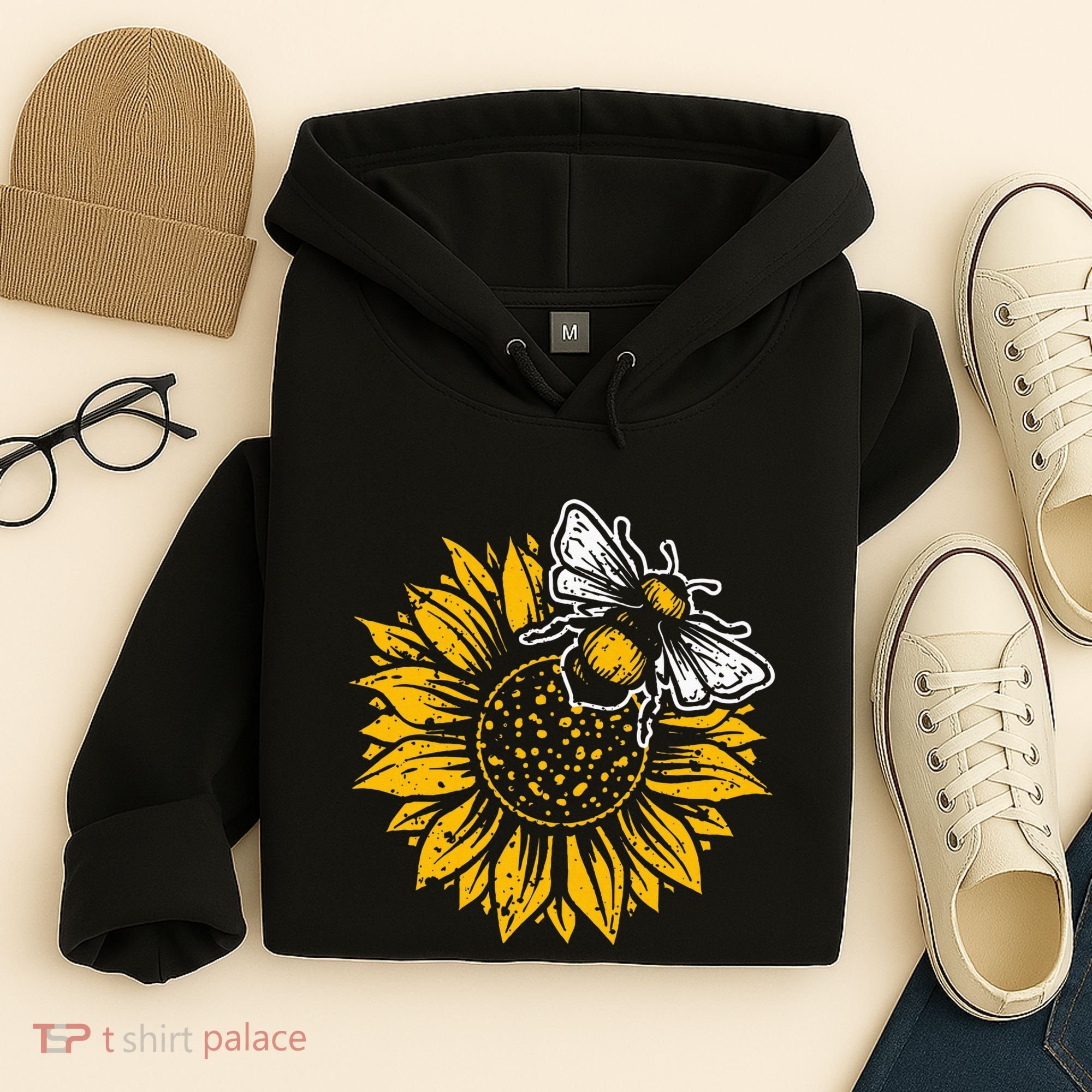 Bumblebee Sunflower Springtime Save The Bees Honeybee Hoodie