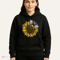 Bumblebee Sunflower Springtime Save The Bees Honeybee Hoodie thumb 5