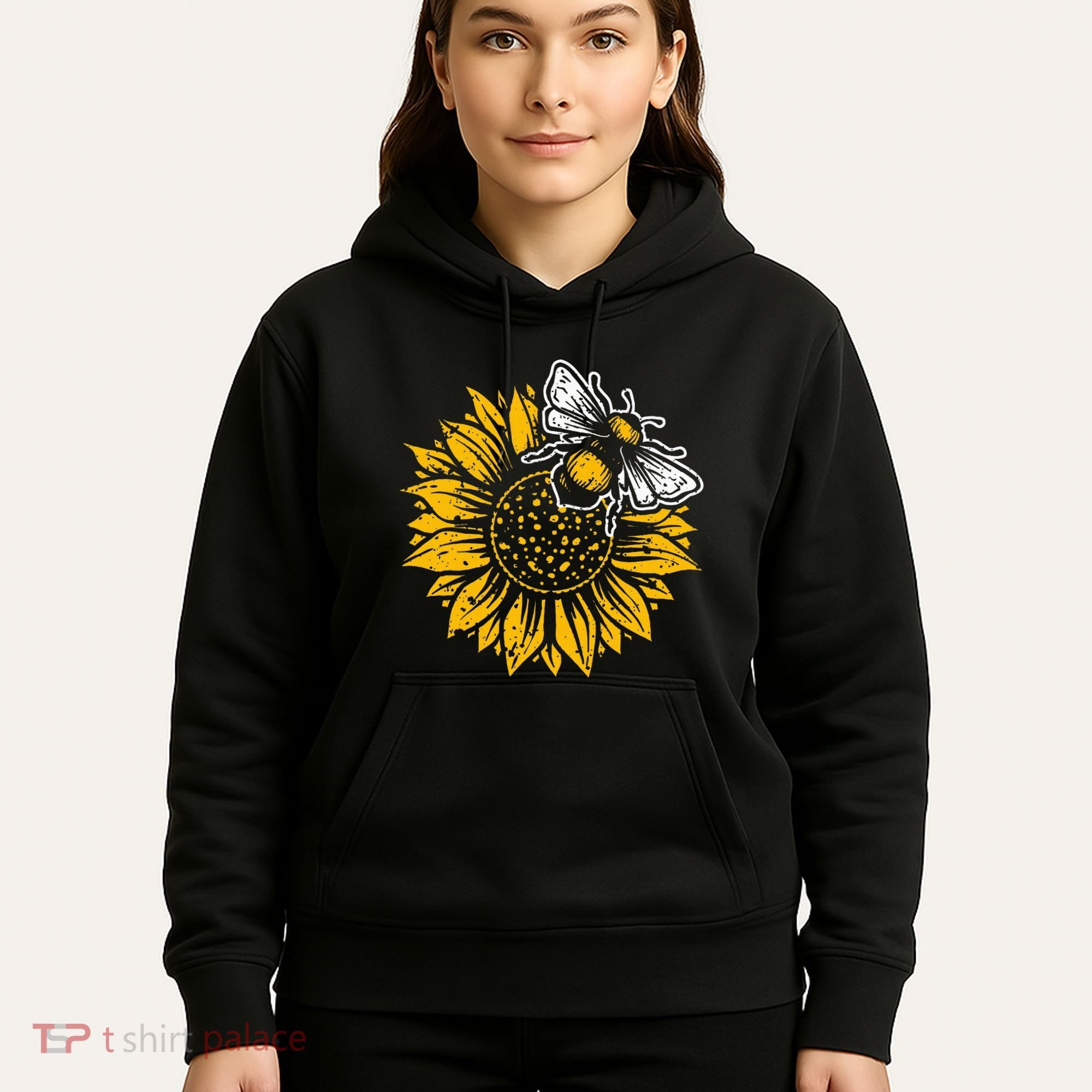Bumblebee Sunflower Springtime Save The Bees Honeybee Hoodie